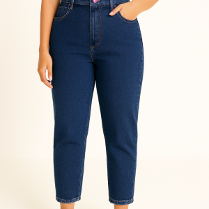 Calça mom azul escura