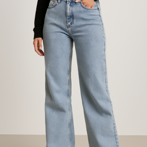 Calça wide azul clara